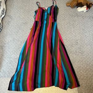 NWOT Striped Wrap Maxi Dress